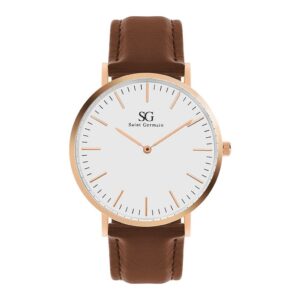 Relógio Masculino Marrom Saint Germain Bronx Rosé Gold 40mm Fundo