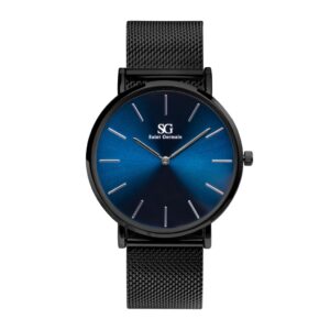 Relógio Masculino Preto Saint Germain Houston Full Blue 40mm Fundo