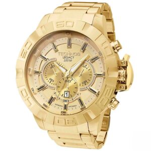 Relógio Masculino Technos Legacy Dourado Prova D'Água Extra Grande