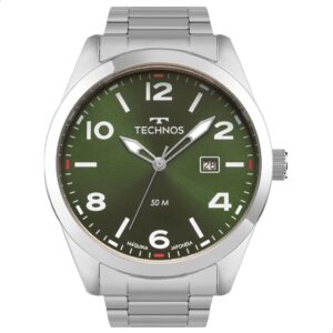 Relógio Masculino Technos Verde Prata Analógico Calendário 2115TYP 1V