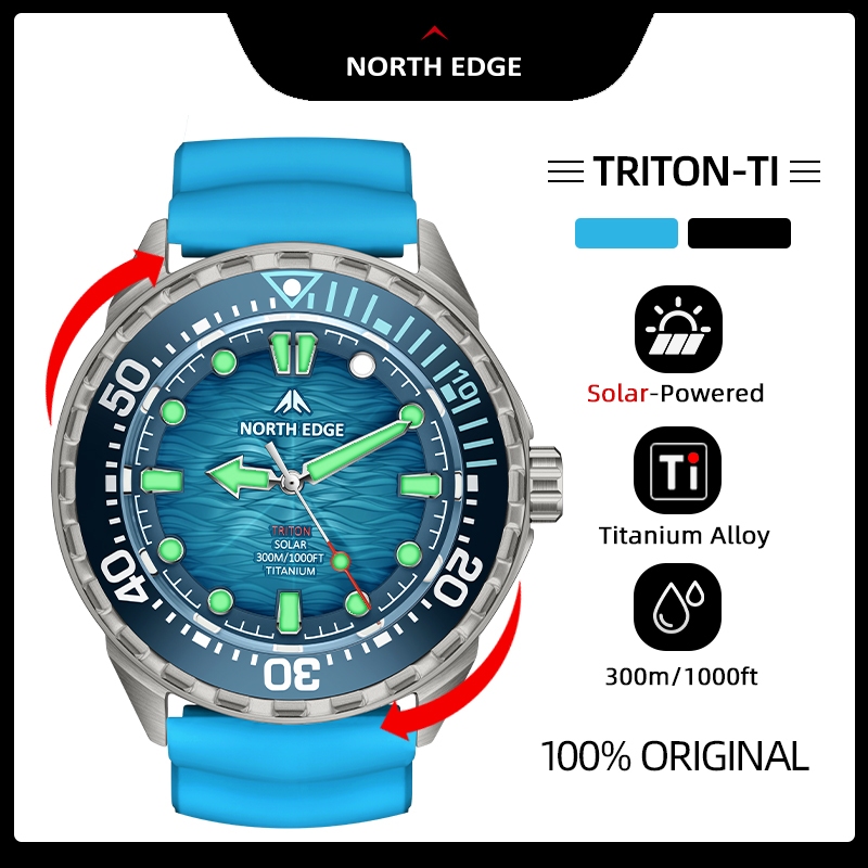 Relógio Masculino Triton-Ti Caixa Titânio Movimento Solar e