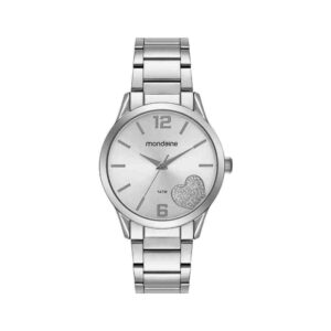 Relógio Mondaine Coração Glitter Prata Feminino 99767L0MVNE1 — Relógios e Óculos