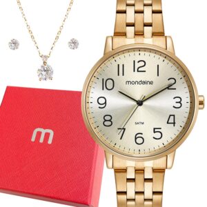 Relógio Mondaine Dourado Feminino Prova Dágua Luxo Analógico