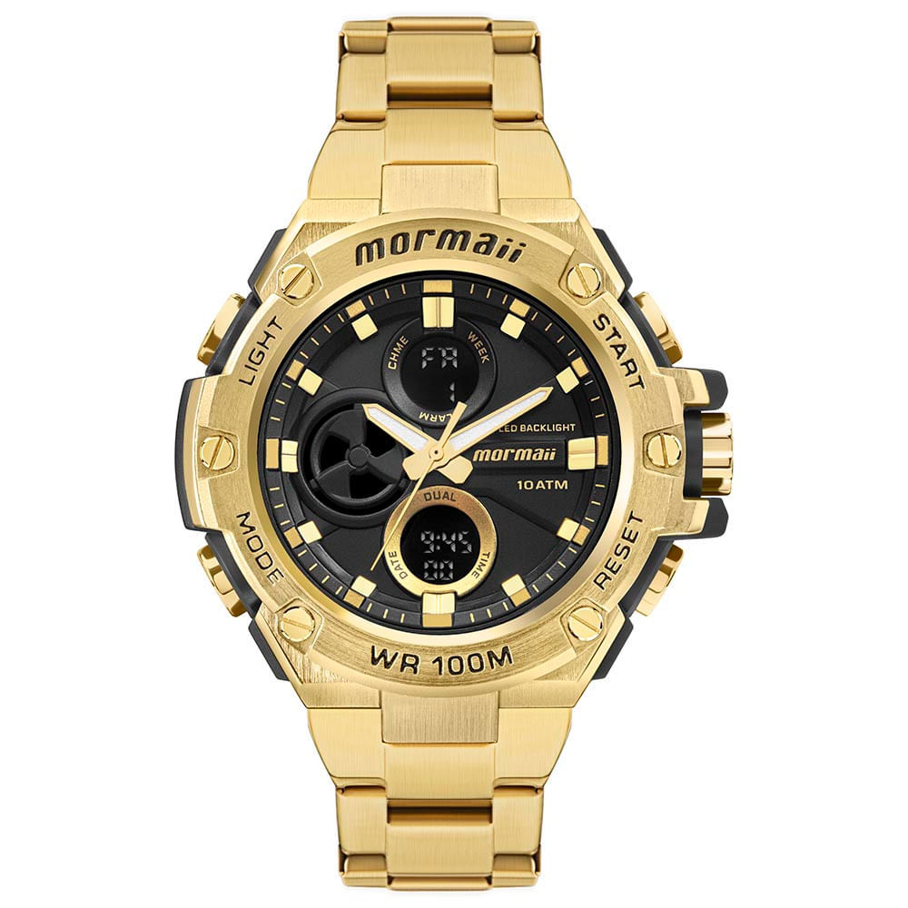 Relógio Mormaii Masculino Force Dourado MO8320AC 7P