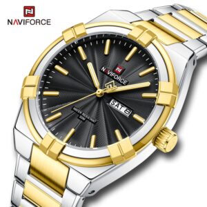 Relógio Naviforce Para Homens Quartzo Esporte Aço Inoxidável Luxo À