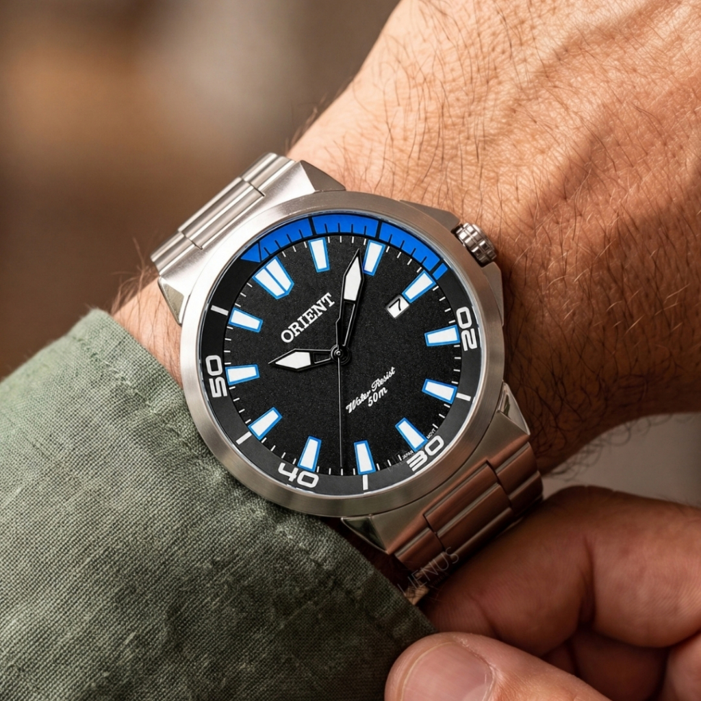Relógio Orient Masculino De Pulso Prateado Casual Em Aço Inox Quartz — Relógios e Óculos