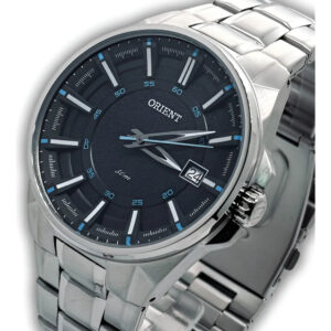 Relógio Orient Masculino Prata Aço Inox Fundo Preto Analógico