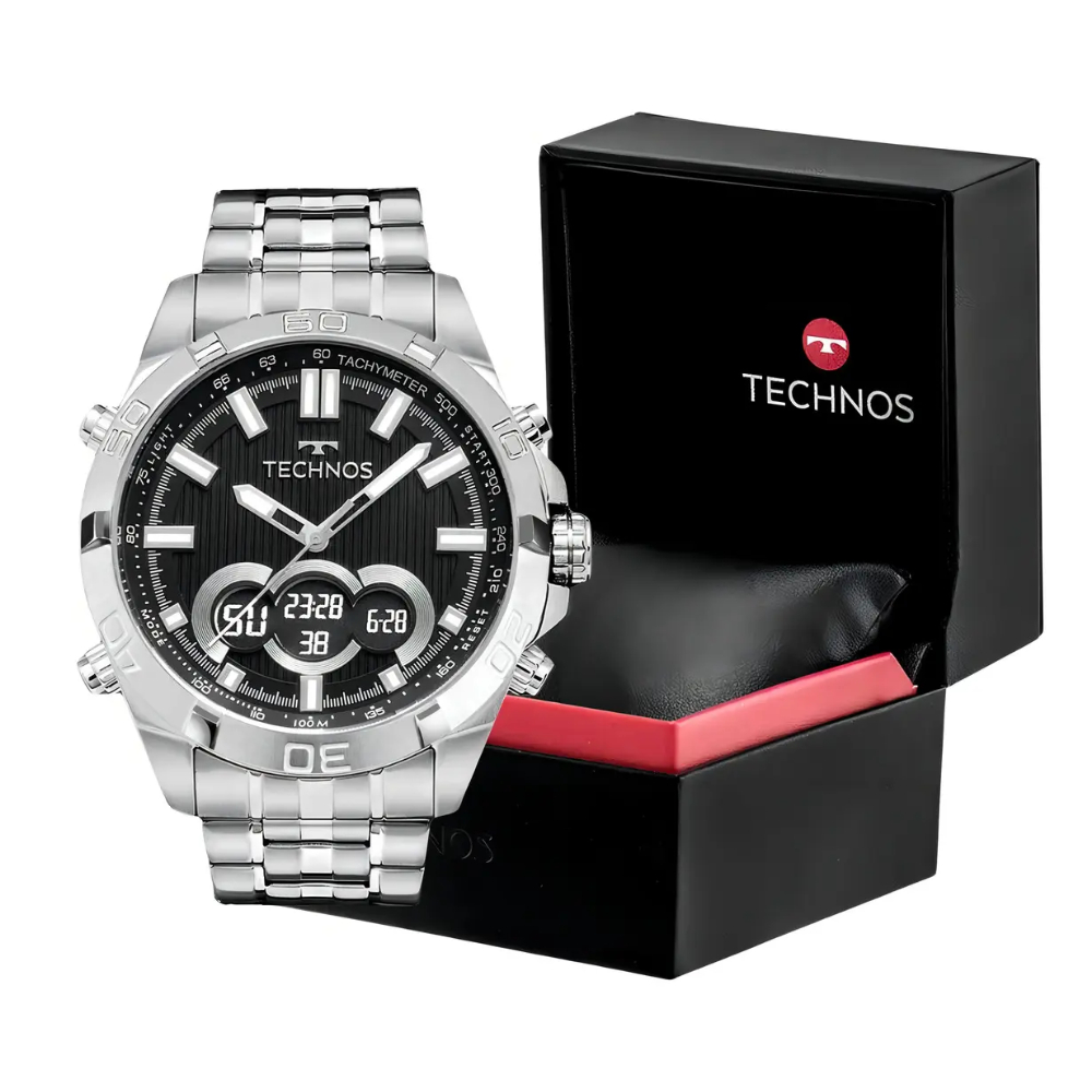 Relógio Prateado Masculino Technos Digiana BJK629AB 1P