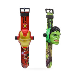 Relógio Projetor Infantil Hulk Ou Homem De Ferro Modelo Sortido