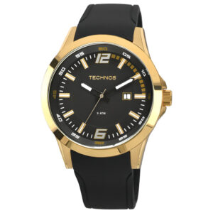 Relógio Pulso Masculino Technos 2115KPU8P Racer Basico Dourado Fundo