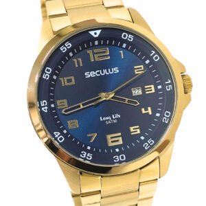 Relógio Seculus Masculino Analógico Dourado Long Life 20802GPSVDA2