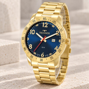 Relógio Technos Dourado Masculino Original 1 Ano De Garantia