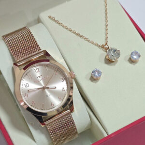 Relógio Technos Elegance Boutique Rosé Feminino Kit 2035MUT 1T