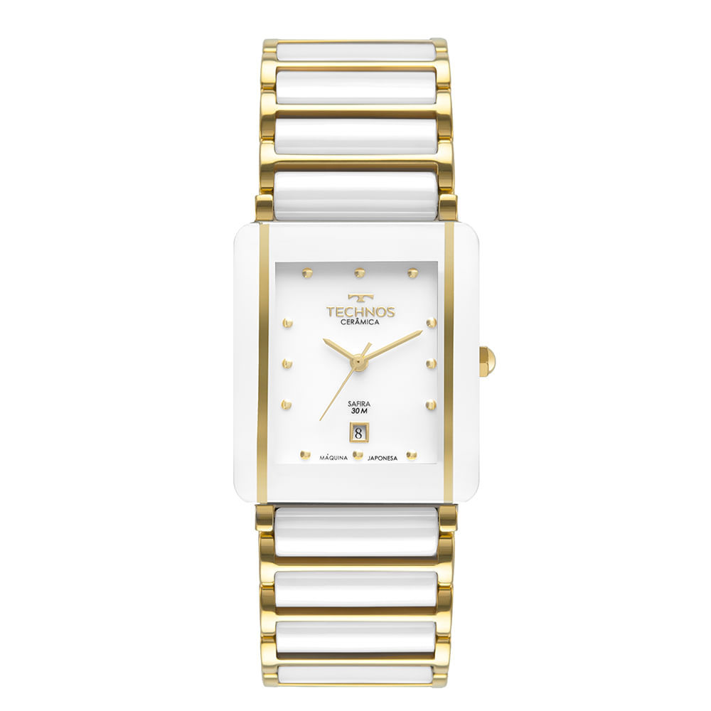 Relógio Technos Feminino Cerâmica Dourado GN10BA 1B