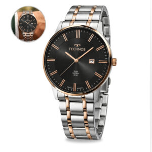 Relógio Technos Masculino Bicolor Prateado Com Rosê Slim Original