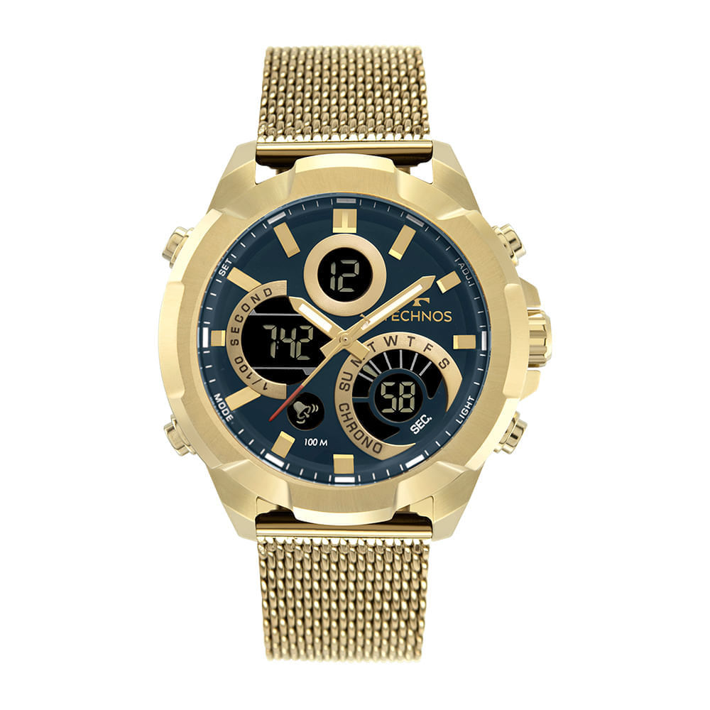 Relógio Technos Masculino Digitech Dourado W23721AAE 1A