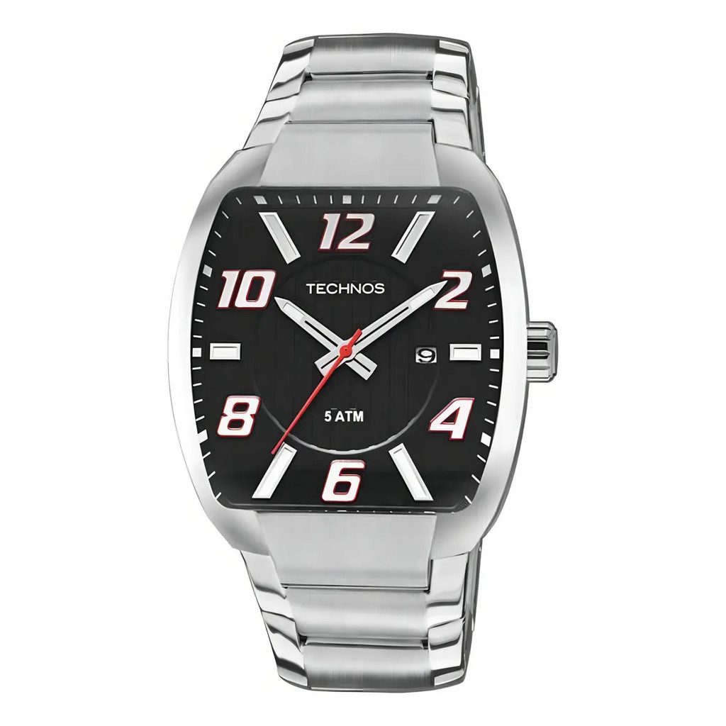Relógio Technos Racer Masculino De Aço Prata 2115kll 1p Prata Preto