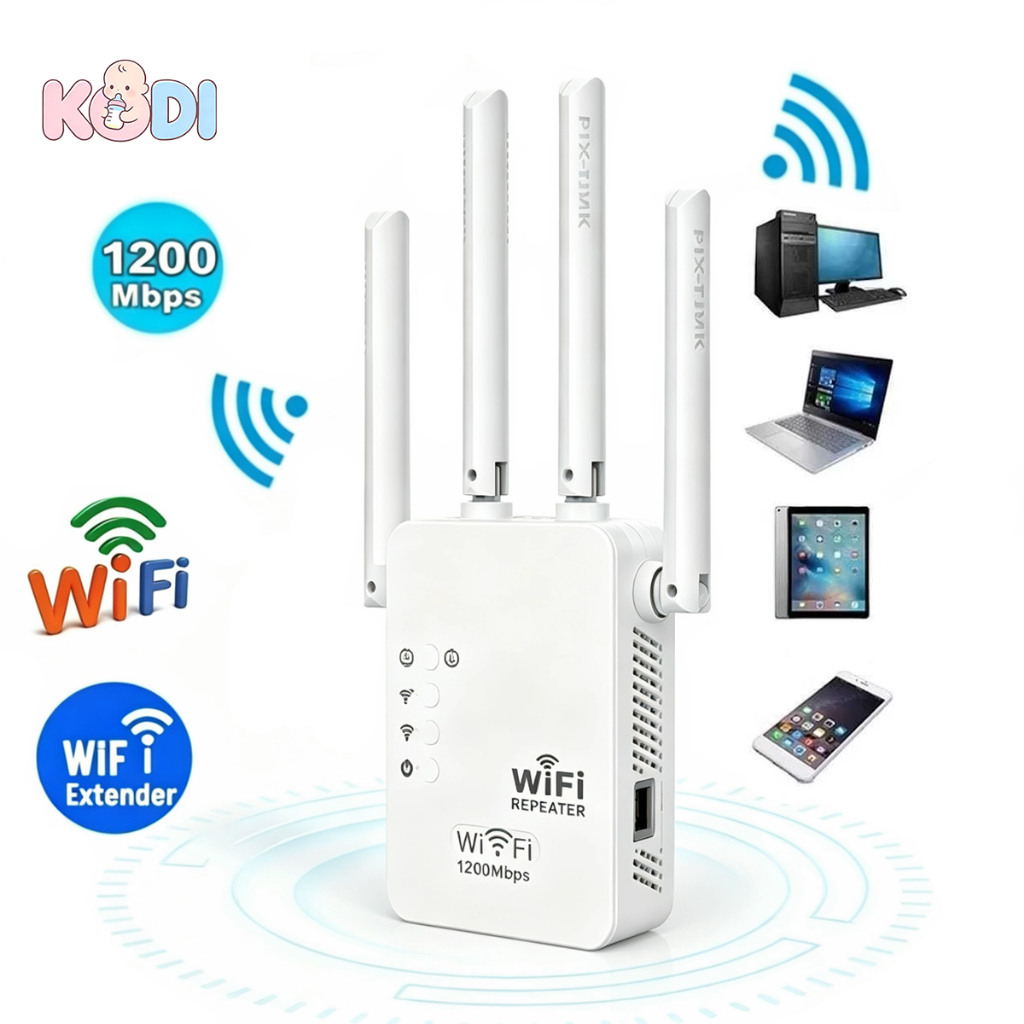Repetidor e Roteador Wifi 4 Antenas Amplificador De Sinal 1200Mbps -G8 — Informática