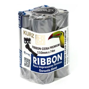 Ribbon cera Premium para impressora térmica 110mmx74m Pct com 4 rolos