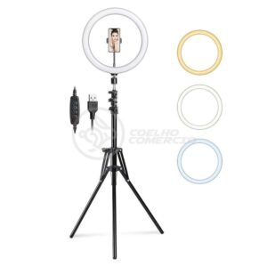 Ring Light 12 Polegadas Com Tripé De 1,5m Disparador Remoto De Fotos