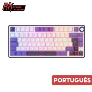 RK Royal Kludge Blackberry Teclado Mecânico Com Fio Junta Portuguesa