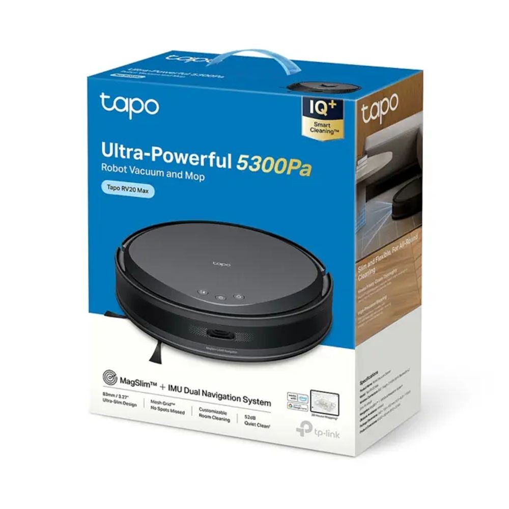 Robô Aspirador De Pó E Mop Tp-link Tapo Rv20 Max Aspira Passa Pano — Eletroportáteis