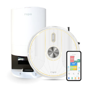 Robô Aspirador Ropo Glass 5 Pro Autolimpante com Esterilização UV 110V