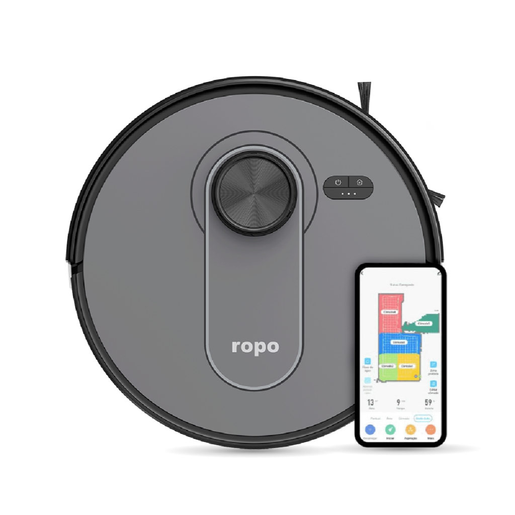 Robô Aspirador Ropo Vision Aspira e passa pano, alto poder de sucção