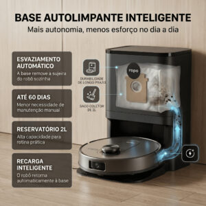 Robô aspirador Ropo Vision Pro 3 em 1- c Scan, 13000Pa Mapeamento