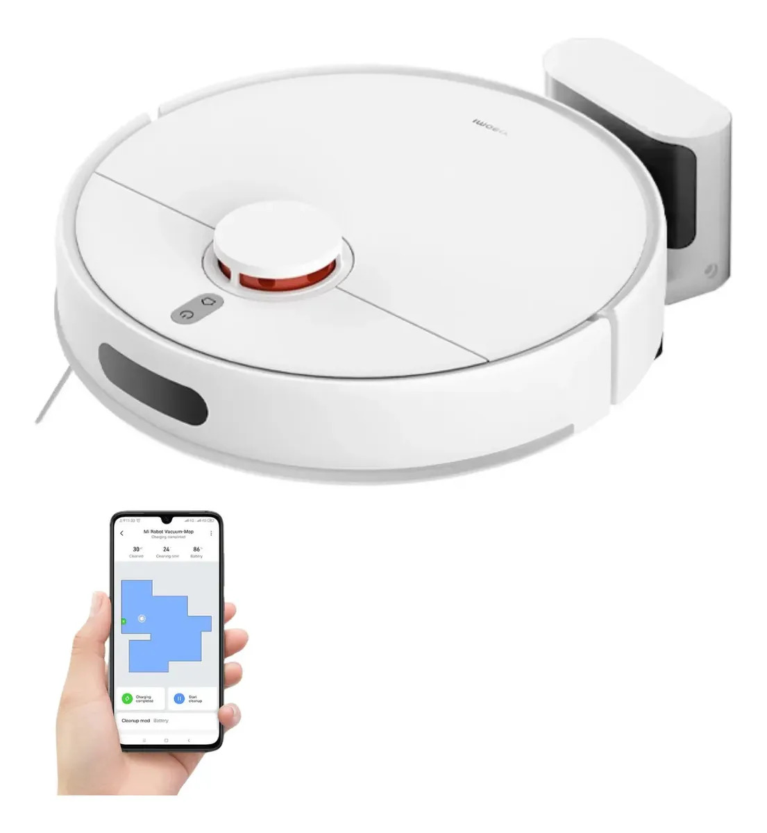 Robô Aspirador Xiaomi 10pa Ultra Potente Bivolt Branc Branco — Eletroportáteis