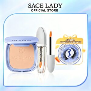 Sace Lady Pó Facial Pérola e Óleo Labial Rico Batom Ocheal Water Fps