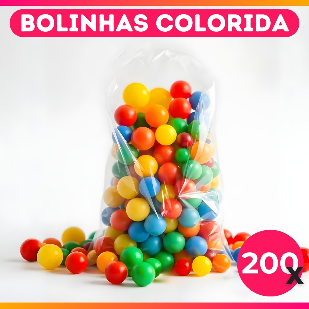Saco 200 Bolinhas Coloridas Piscina Infantil Bola de Brinquedo Não — Games e Brinquedos