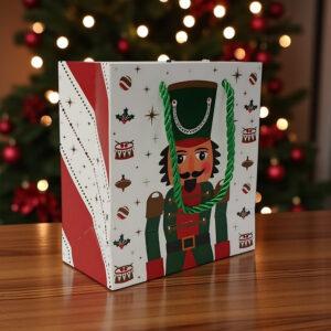 Sacola de Papel de Natal Brinquedo Verde e Vermelho 15,5x7x14,3cm 1