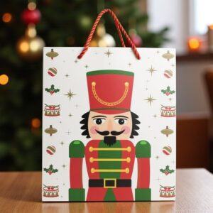 Sacola de Papel de Natal Brinquedo Vermelho e Verde 23x10x18cm 1