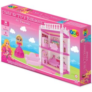 Sala DE TV E Biblioteca DA Princesa Ggb Brinquedos 56 Peças Cômodo