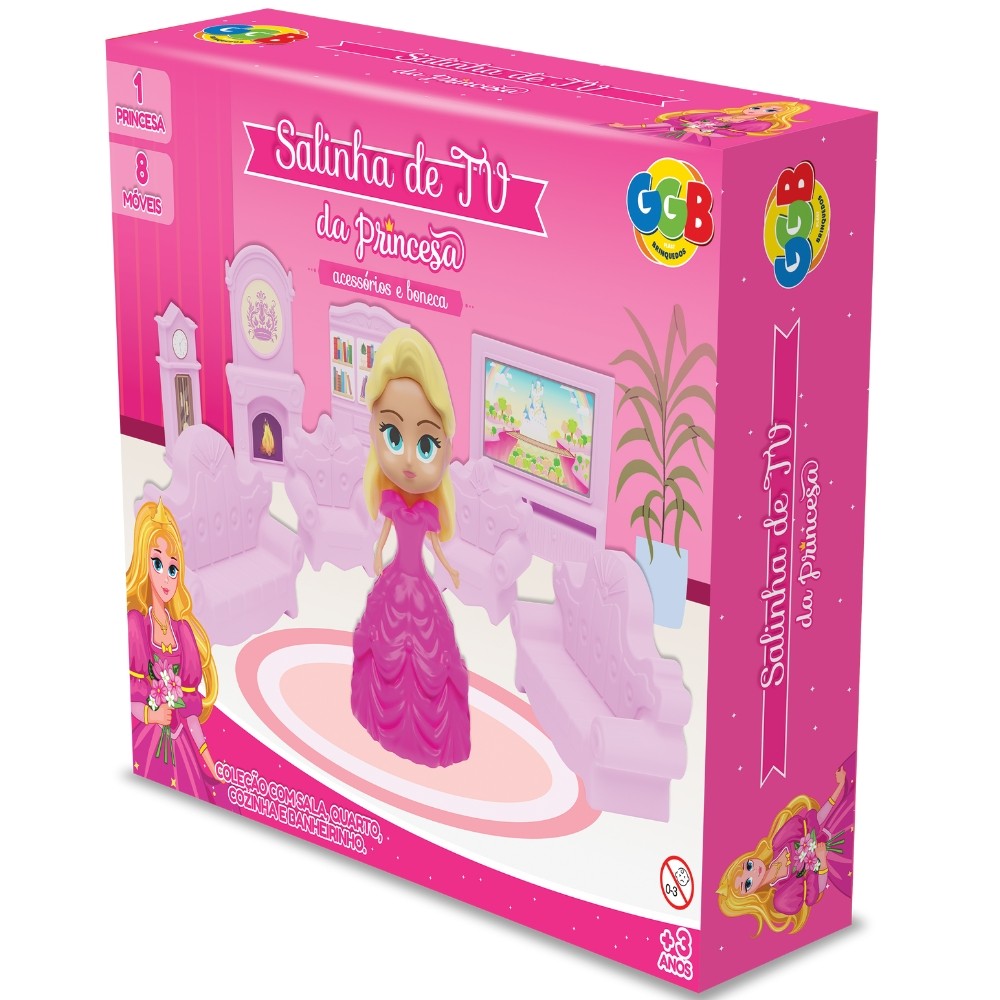 Salinha DE TV DA Princesa Ggb Brinquedos Acessórios Bonecas Meninas 8