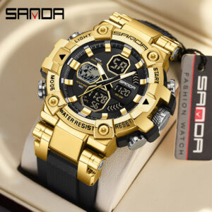 Sanda Alloy Watch Multifuncional E Multi Display Relógio Masculino À