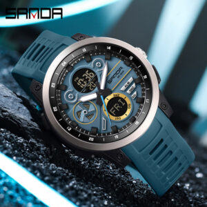 Sanda Dual Display Dial Calendário Luminoso Multifuncional Ao Ar