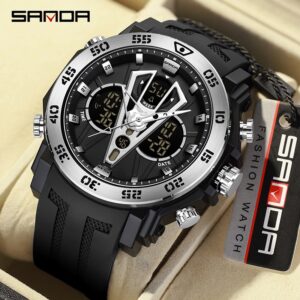 Sanda Mechanical Style Multi Display De Quartzo Masculino De Luxo À