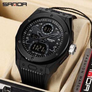Sanda Original Multi-Display Relógio Eletrônico Casual De Luxo À