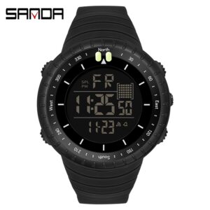 Sanda Relógio Cronógrafo À Prova D’água Com Display LED Para