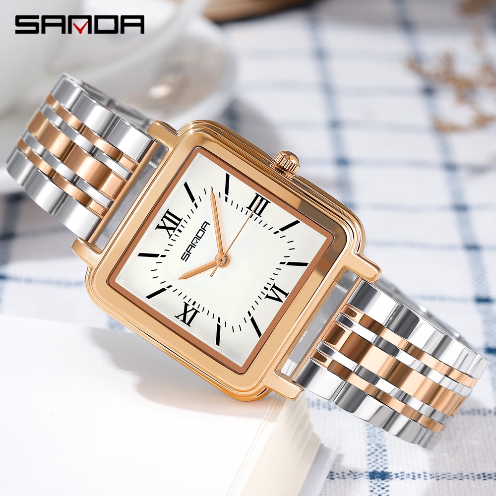 Sanda Relógio De Pulso Feminino Casual Fashion Quartz À Prova D'água