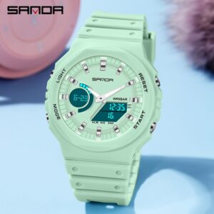 Sanda Relógio De Pulso Feminino Com Display Duplo Esportivo
