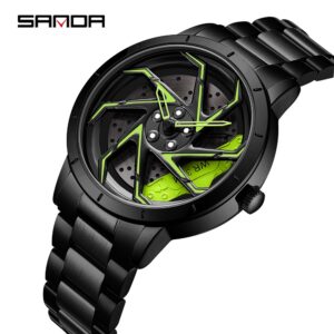 Sanda Relógio De Quartzo Giratório Unissex Personalidade Da Moda De