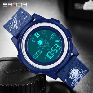 Sanda Relógio Digital Esportivo À Prova D’água De Desenho De Anime