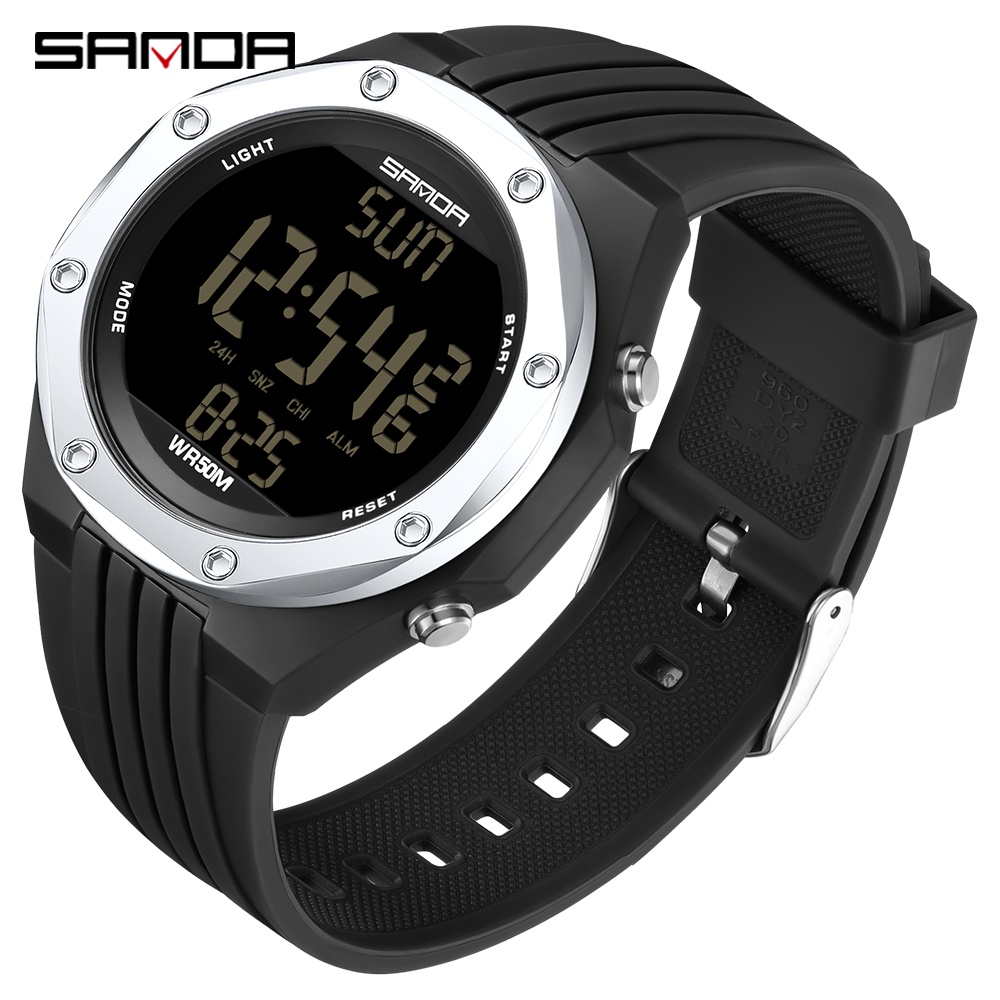 Sanda Relógio Digital Multifuncional Com Display LED Casual Esportivo — Relógios e Óculos