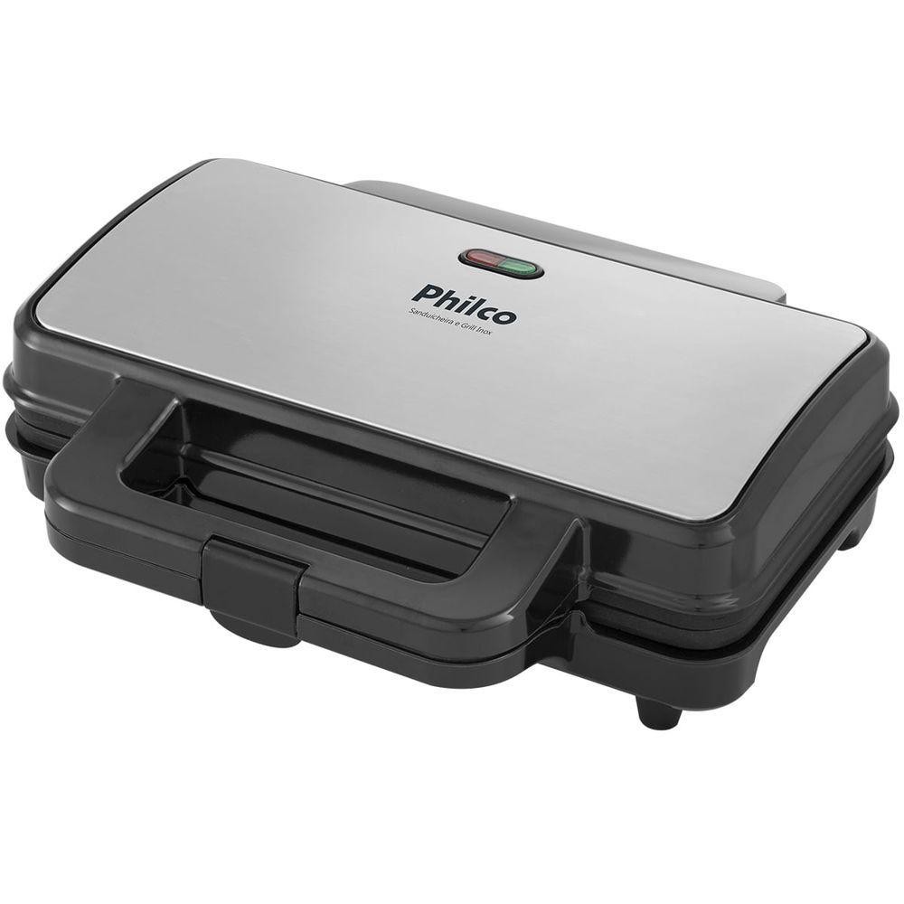 Sanduicheira E Grill Philco PGR02I Inox Antiaderente 900W 110V