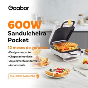 Sanduicheira Gaabor Grill Elétrico com Assadeira Antiaderente