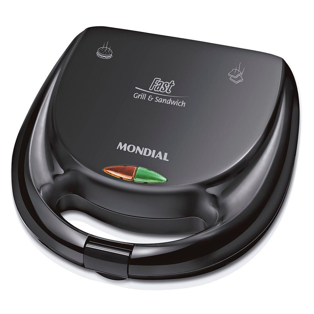 Sanduicheira Mondial Fast Grill E Sandwich Preto 220V