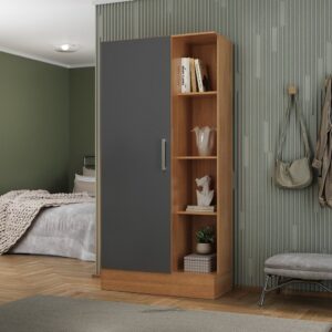 Sapateira para Quarto 1 Porta 7 Prateleiras Espresso Móveis Bege
